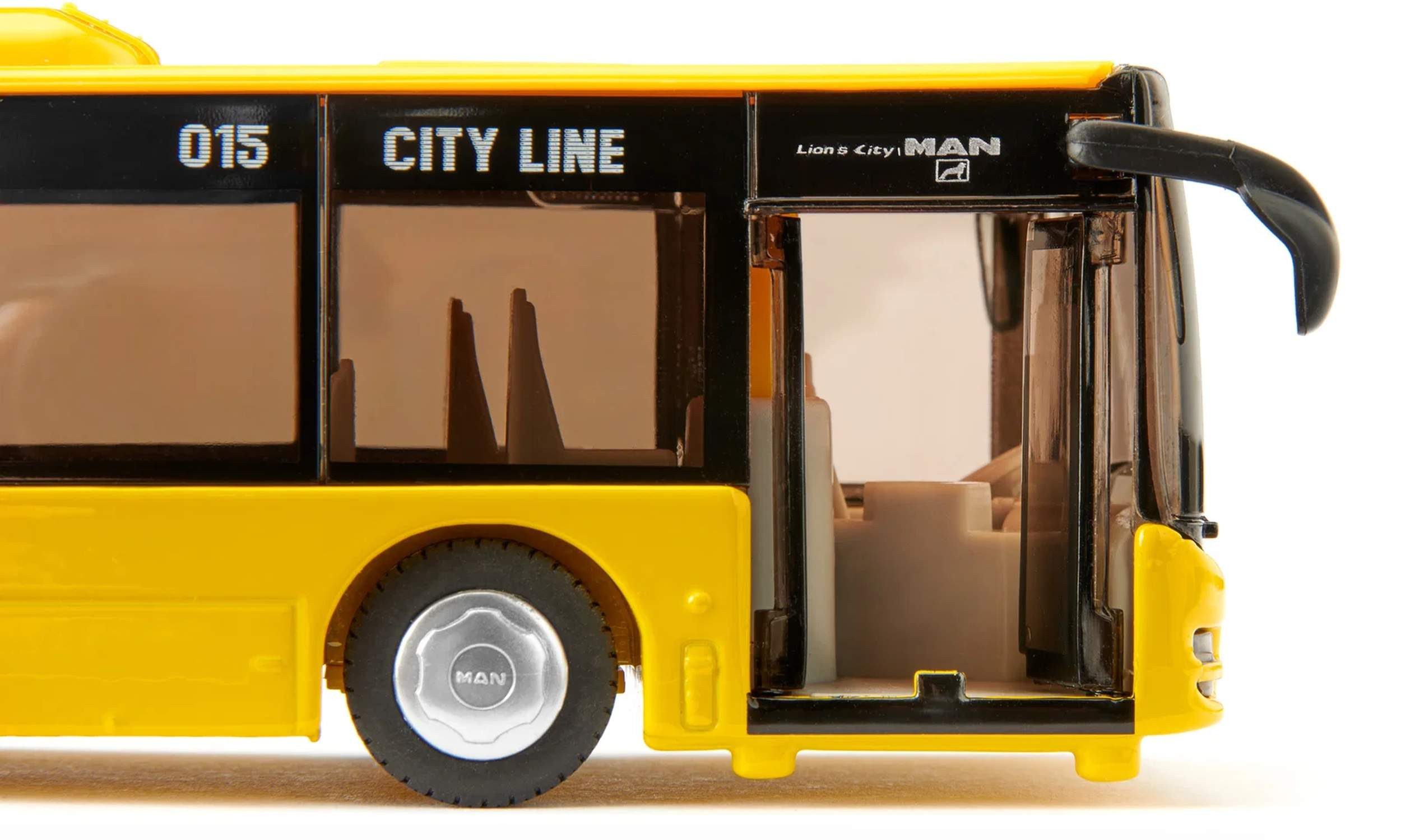 Siku Spielzeug-Auto Stadtbus Modell mit zu öffnenden Türen und Heckklappe, Türen zum Öffnen, Motorklappe, Klimaanlage