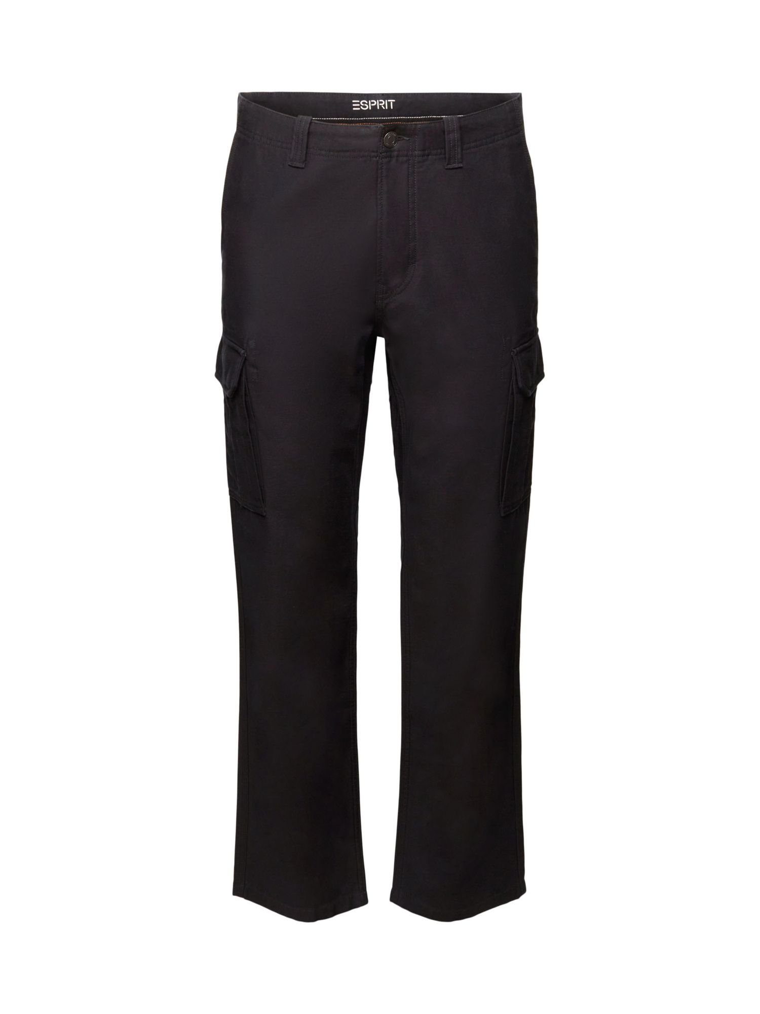 aus Esprit Cargohose Cargohose BLACK Baumwolle