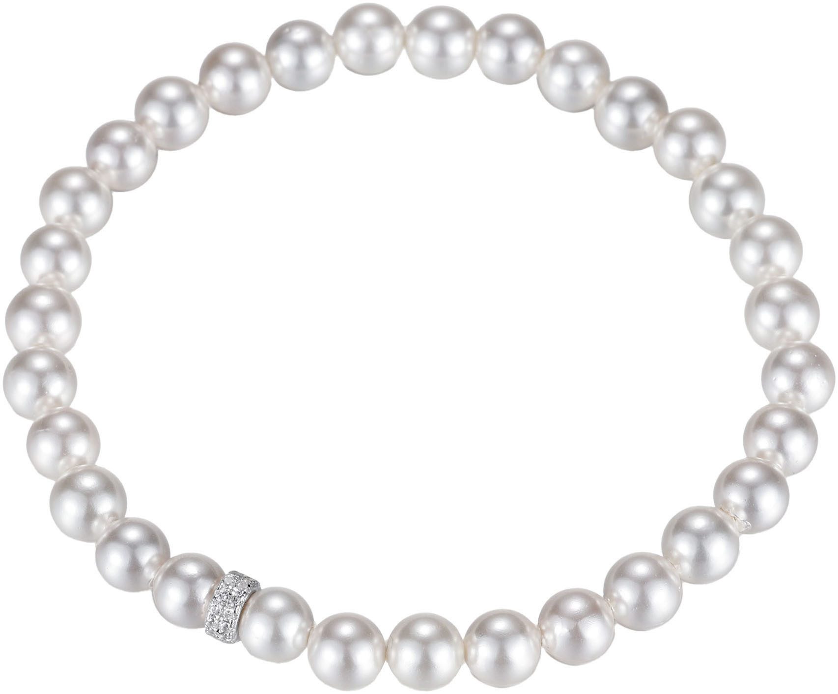 Firetti Perlenarmband Schmuck Geschenk Silber 925 Armschmuck Armkette Rondell, mit Zirkonia (synth), mit Amazonit- oder Muschelperlen