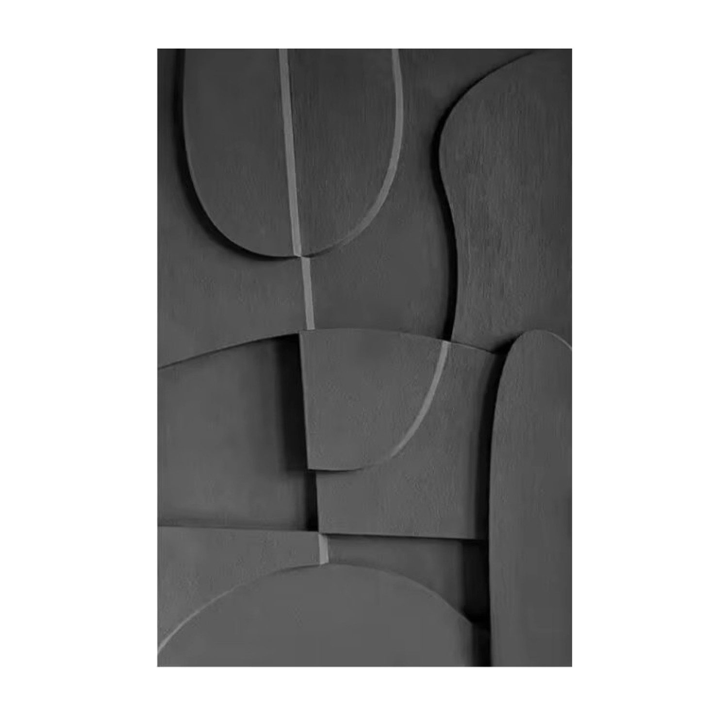 TPFLiving Kunstdruck OHNE RAHMEN, Nordic Art - Gemetrische und abstrakte Formen mit 3D Wirkung - (Leinwandbild XXL), Farben: Farben: Schwarz, grau, braun, beige - Größe: 50x70cm