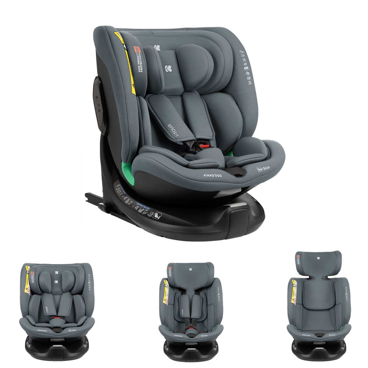 Kikkaboo Autokindersitz i-Tour Isofix i-Size 40-150 cm, ab: 0, bis: 12, (40-150 cm) Gruppe 0+/1/2/3, Isofix, drehbar