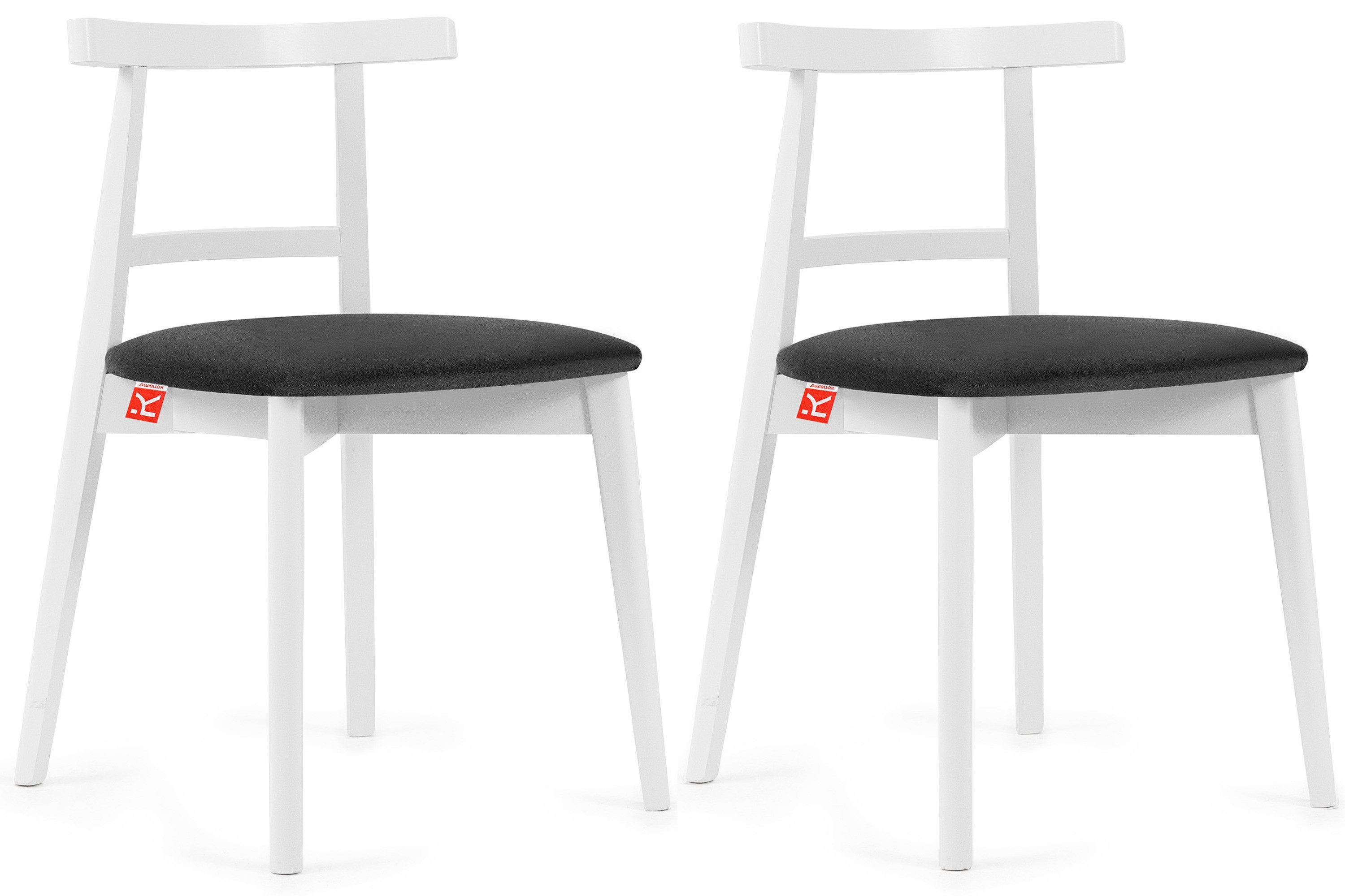 Konsimo Holzstuhl Esstischstühle LILIO Holzstühle, Polsterstühle 2 St., hergestellt in der EU, Buchenholzrahmen, weiße Rahmenfarbe, Vintage