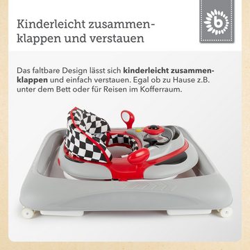 BIECO Lauflernhilfe Bieco Baby Lauflernhilfe 3in1 Gehfrei Baby ab 6 Monaten Baby-Walker Spielcenter mit Aktivität&Melodien Rennwagen rot Kippsicher und Höhenverstellbar Kinder Lauflernhilfe