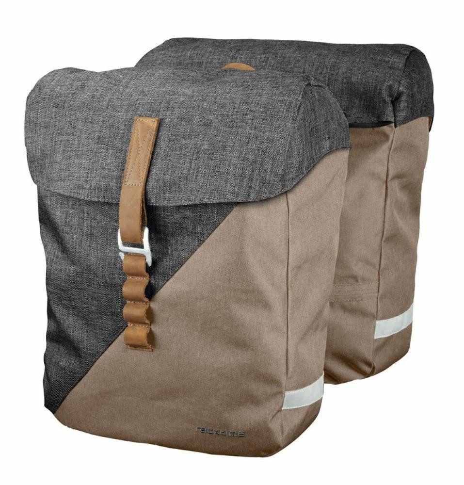 racktime Fahrradtasche Racktime System Doppeltasche Heda sand grau mit Snapit Adapter