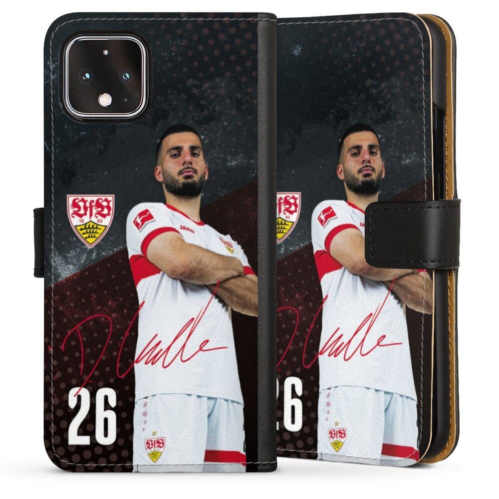DeinDesign Handyhülle VfB Stuttgart Deniz Undav Offizielles Lizenzprodukt Deniz Undav 24/25, Google Pixel 4 Hülle Handy Flip Case Wallet Cover Handytasche Leder