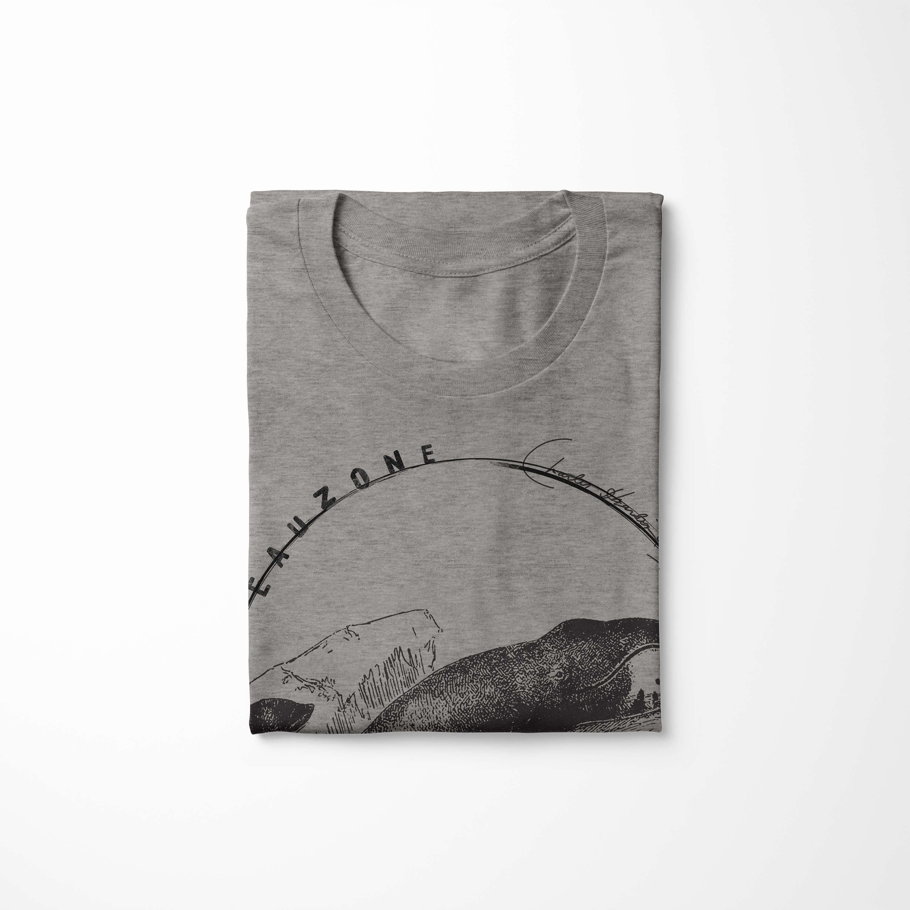 T-Shirt Sinus T-Shirt Herren Ash Evolution Art Grönlandwal
