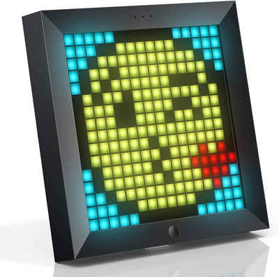 DIVOOM LED-Bilderrahmen Pixoo Pixel Digitaler Bilderrahmen Programmierbar 16x16RGB LED Panel, (Internetfähig Anzeige von Instagram Twitter Facebook Benachrichtigung, 1 St), Gaming Bilderrahmen 19x19 cm, Digital Fotorahmen, Rahmenbilder, Rahmen Bilder, Elektrisch, Gamer, Zocker, Gaming, Pixel