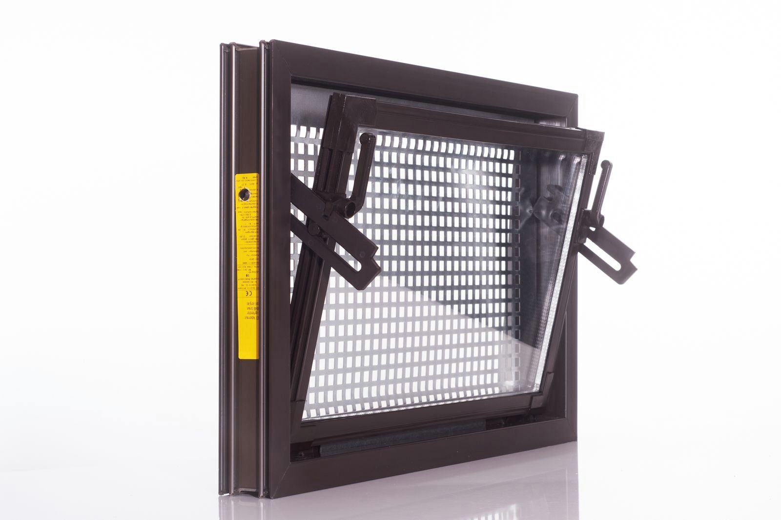 ACO Severin Ahlmann GmbH & Co. KG Kellerfenster Zweifach-Isolierglas Kippfenster braun 60x50cm + Schutzgitter, wärmeisolierend, inkl. Mäuseschutz, einfache Montage