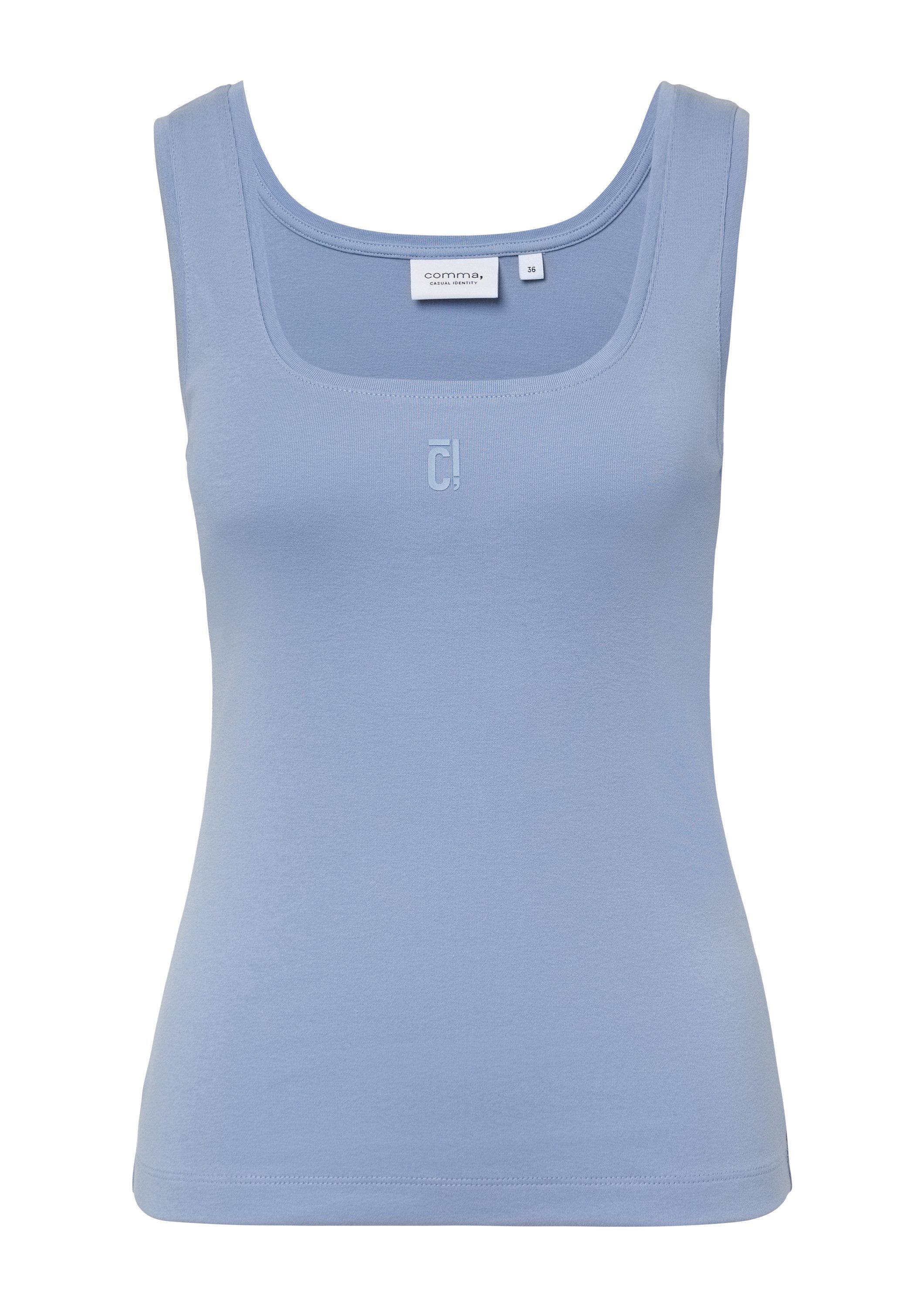 comma Muskelshirt T-Shirt Top im Slim Fit mit Karree-Ausschnitt