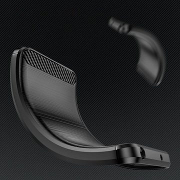 COFI 1453 Bumper Carbon-Hülle kompatibel mit Xiaomi Redmi 12 Schwarz