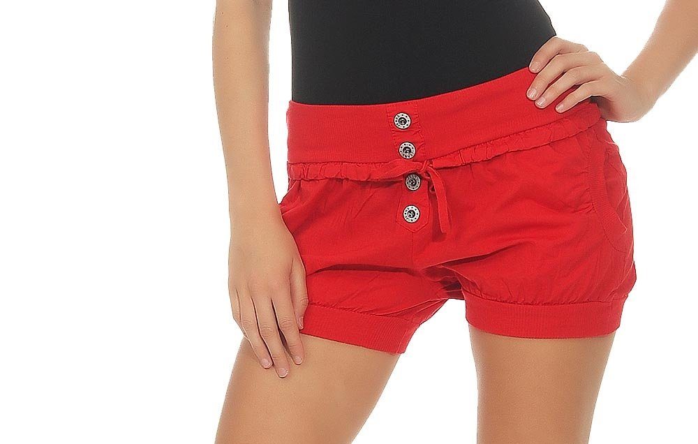 malito more than fashion Hotpants malito Damen Hotpants in Unifarben, lockere kurze Hose, Bermuda für unifarbene Chino Short kurze Sommerhose mit elastischem Bund