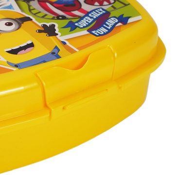 POS Lunchbox Minions Kinder Brotdose Lunch-Box Brot-Büchse, Kunststoff, Brot-Büchse lebensmittelecht und BPA-frei, Clipverschluss