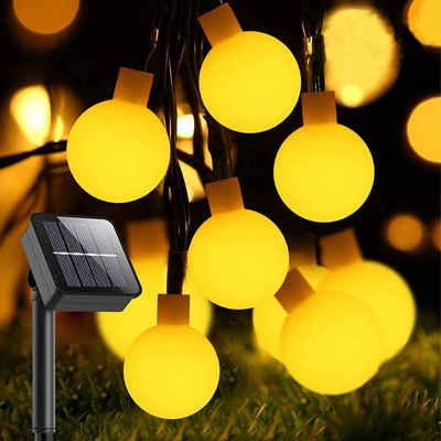 Oneid LED-Lichterkette Solar Lichterkette Außen,7M/11M 50/60 LED Aussen Lichterkette Kugeln