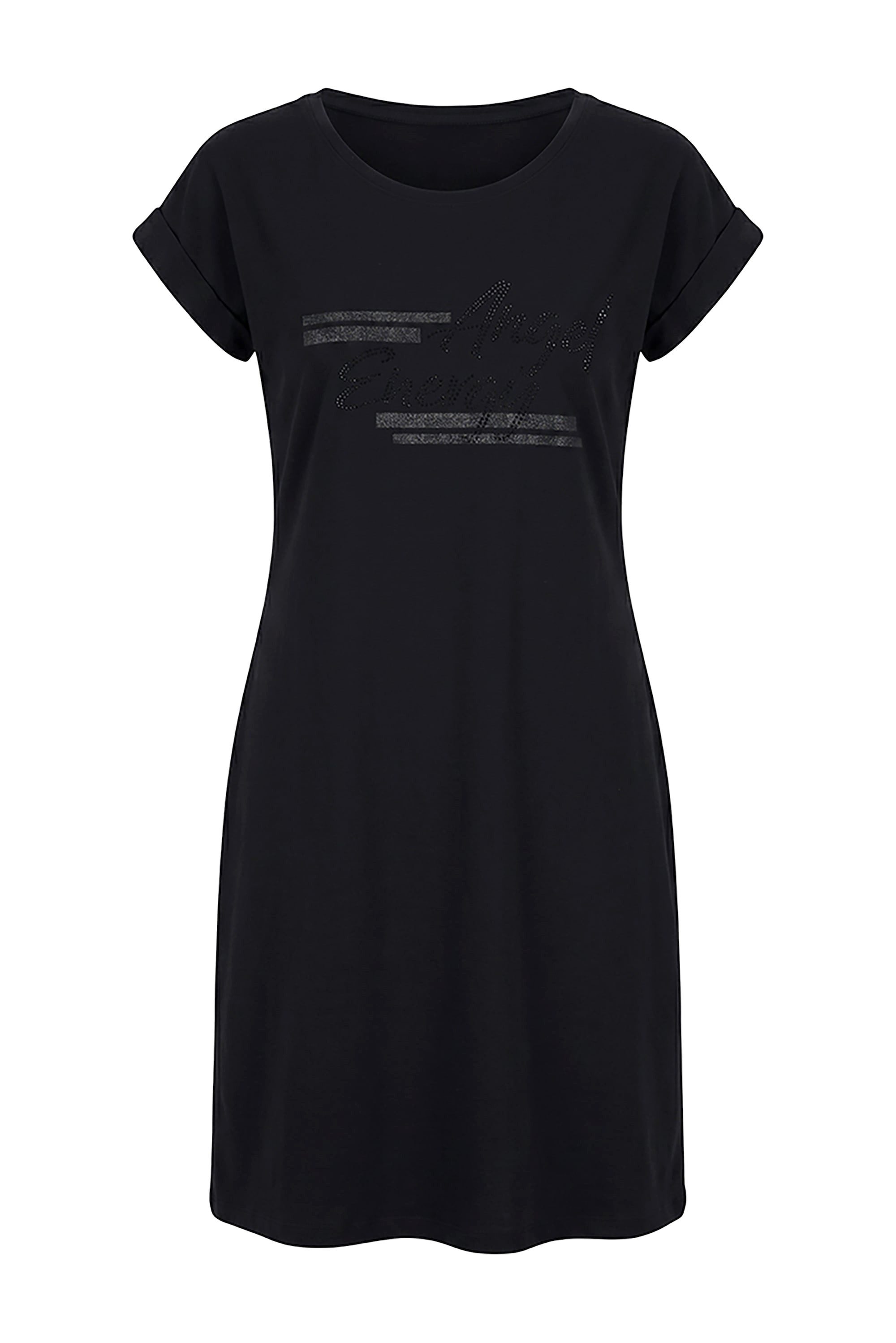 Angel of Style Jerseykleid Shirtkleid A-Linie Jersey Glitzer-Schriftzug
