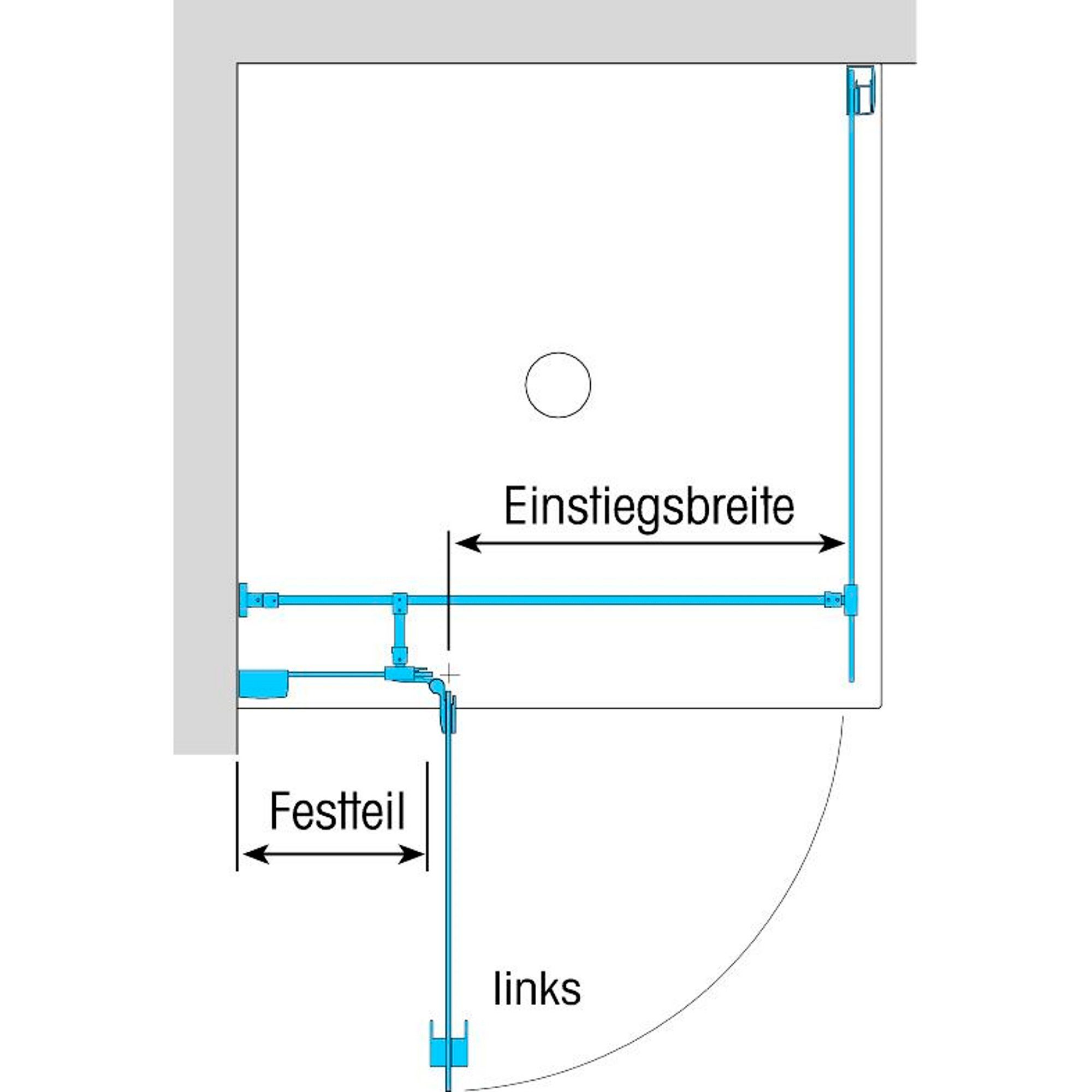 Dusbad Eckdusche »Vital 1 Drehtür links mit Seitenwand rechts«, 2-tlg., 75x75 cm-kaufen
