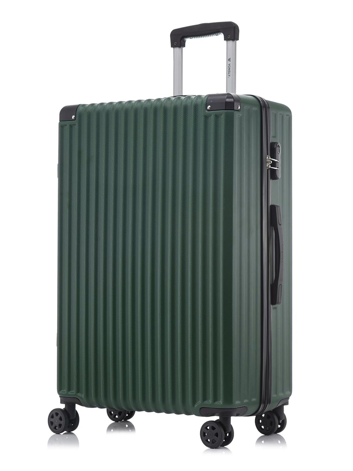 YONSLY Koffer Hartschalen-Reisekoffer Trolley Handgepäck, 4 Rollen, ABS-Hartschale, Zahlenschloss, weicher Gummigriff