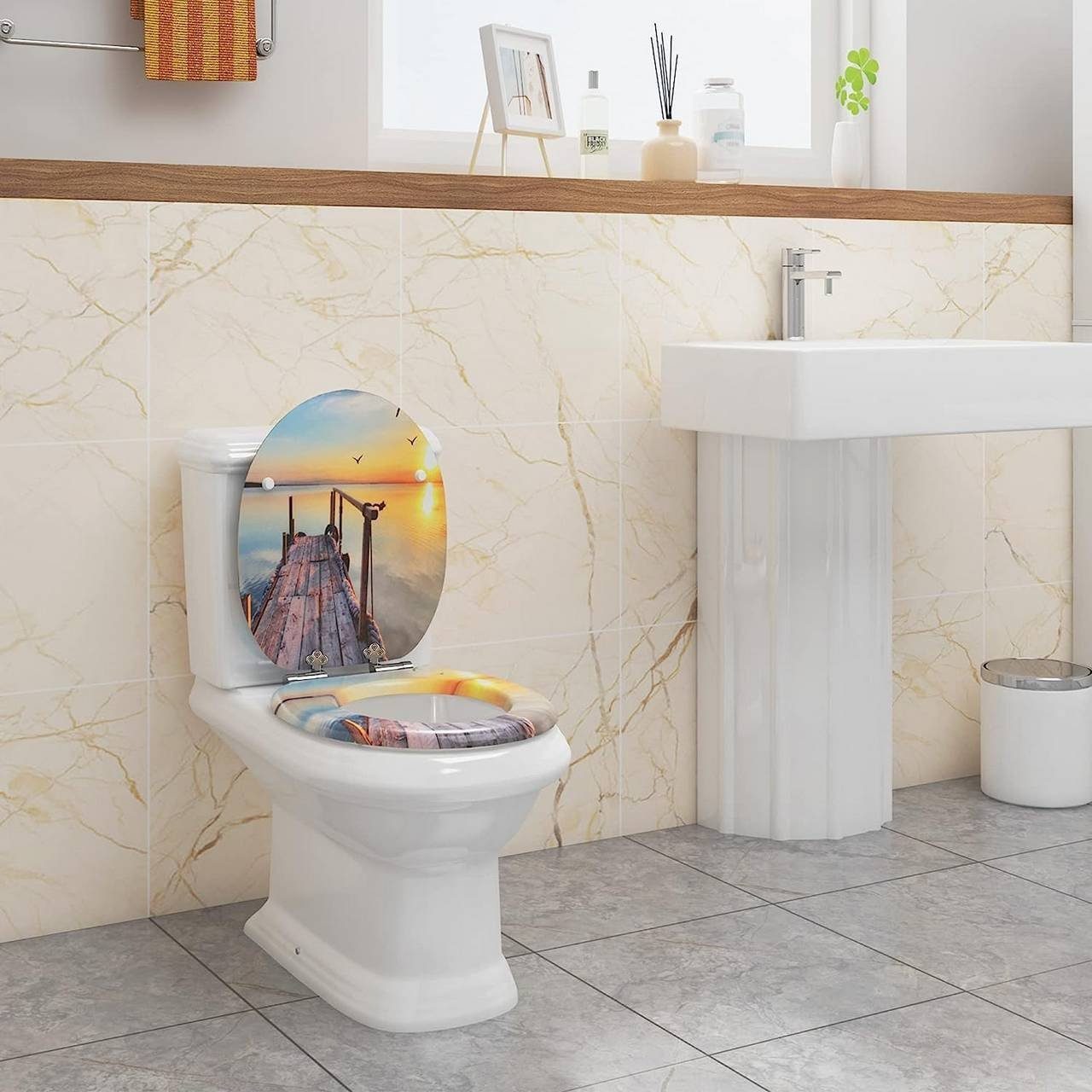Woltu WC-Sitz (1-St), MDF Holzkern, Softclose günstig online kaufen