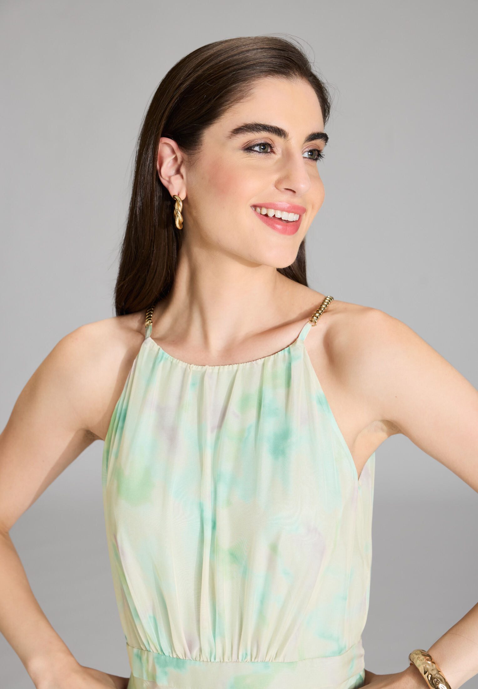 SWING Abendkleid - Abendkleid aus Chiffon mit Animal Print Taillierter Schnitt mit fließendem Rockteil