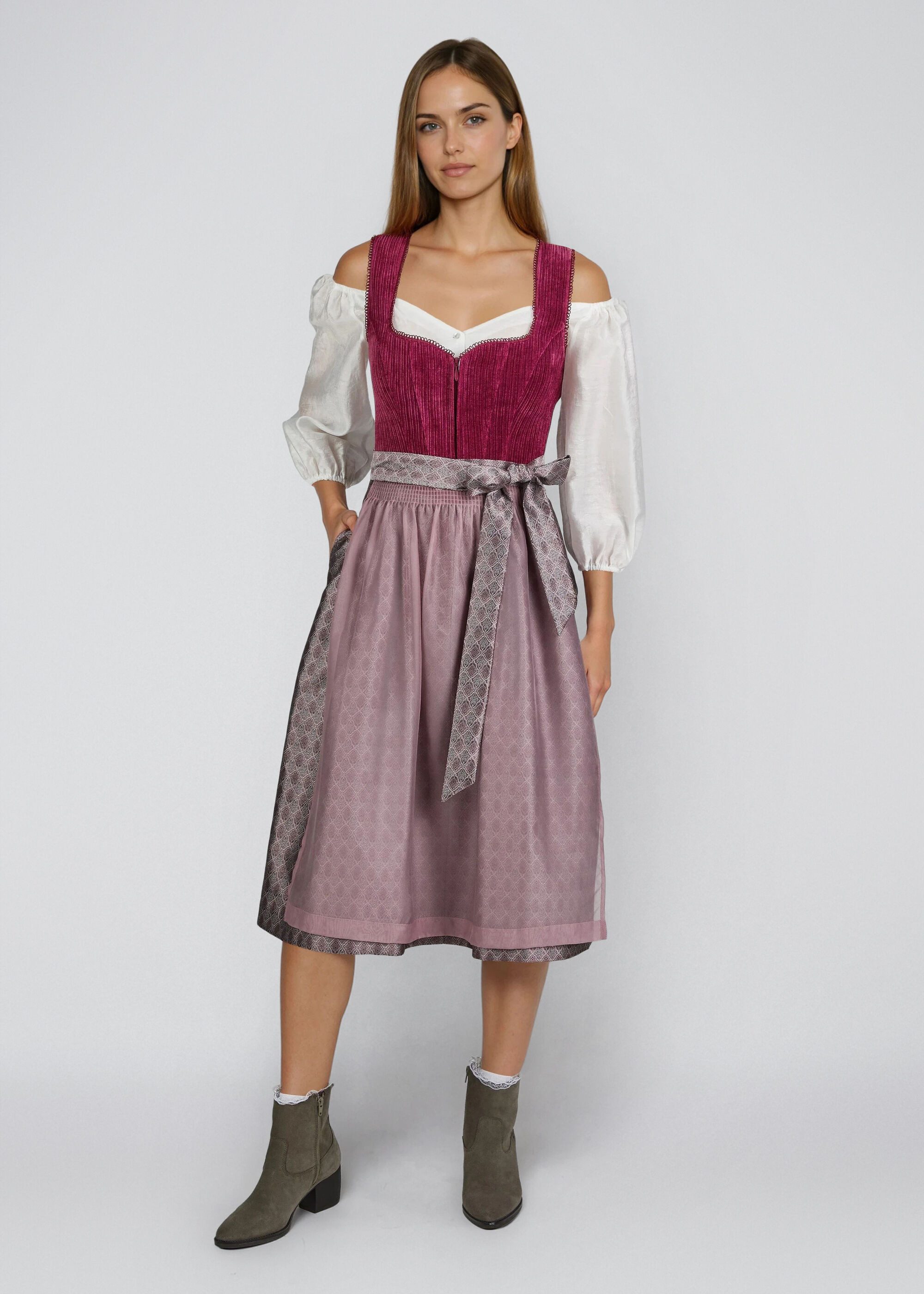 Spieth & Wensky Dirndl Hildor (1-tlg) samtiges Cordoberteil