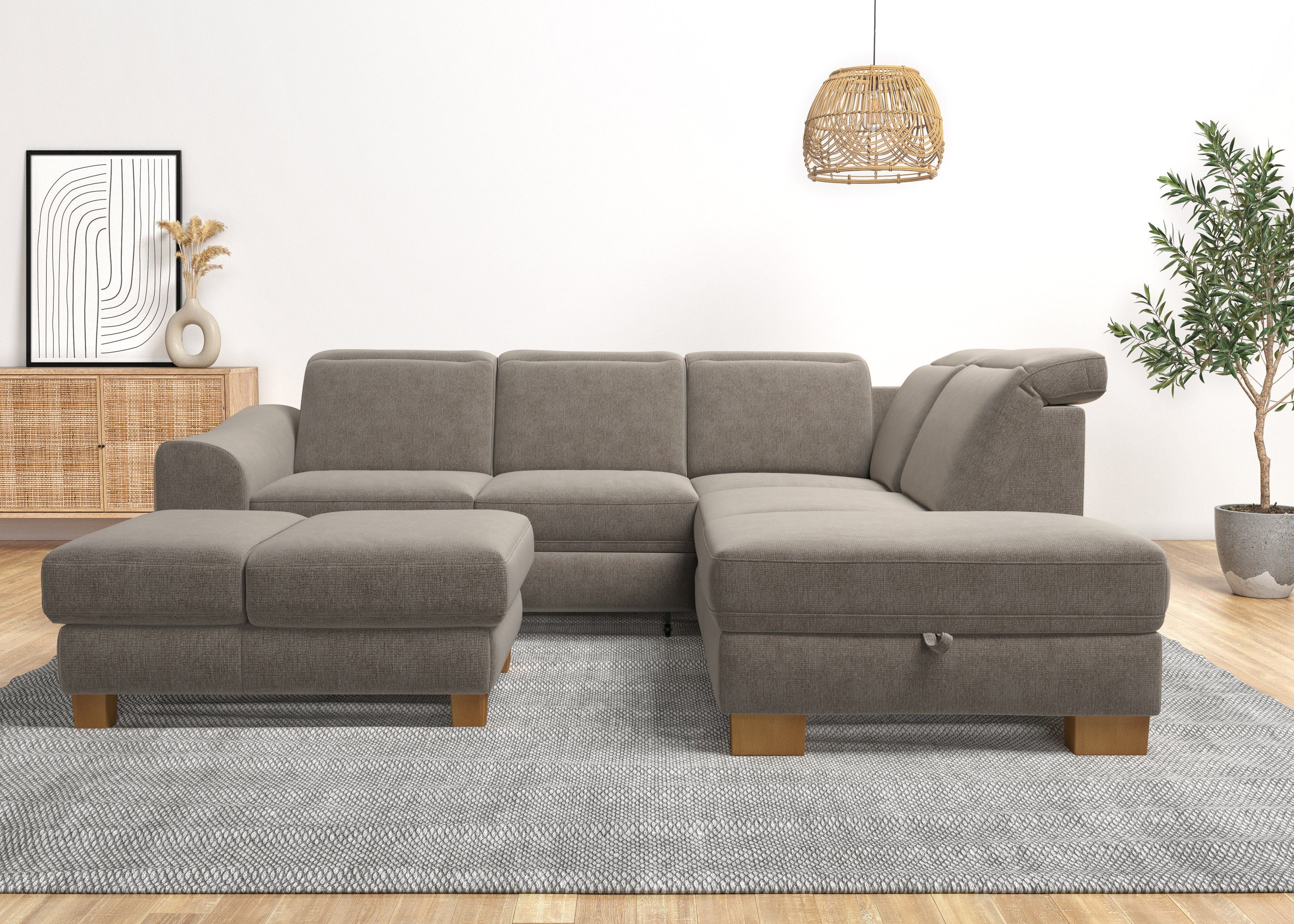 Home affaire Ecksofa "Dundee L-Form" wahlweise mit Kopfteilverstellung und günstig online kaufen