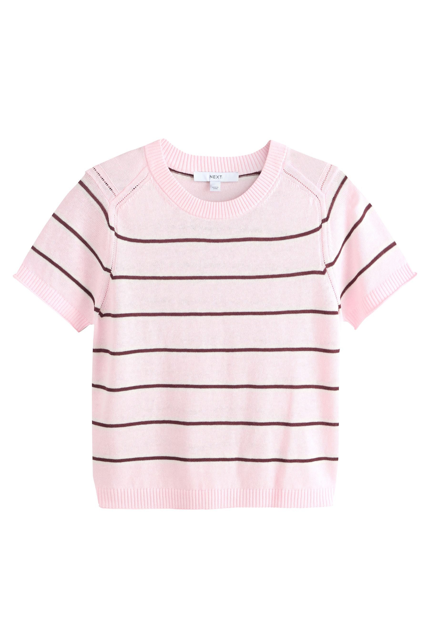 Next T-Shirt Kurzarm-Sweatshirt mit Rundhalsausschnitt + Leinen (1-tlg)