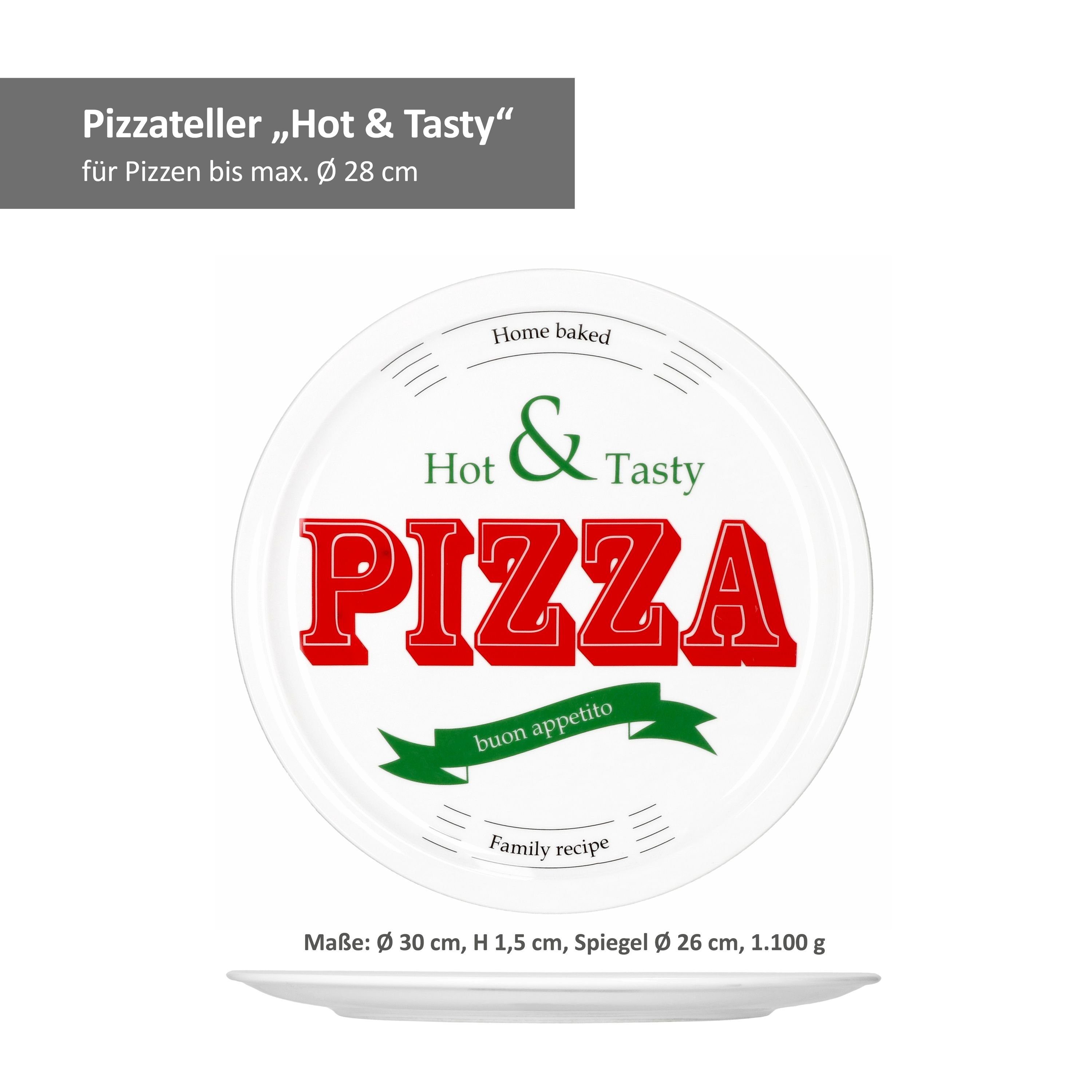 28cm 3x Pizzateller + Pizzateller Hot Italian MamboCat Set 6er Pizza & Tasty 3x