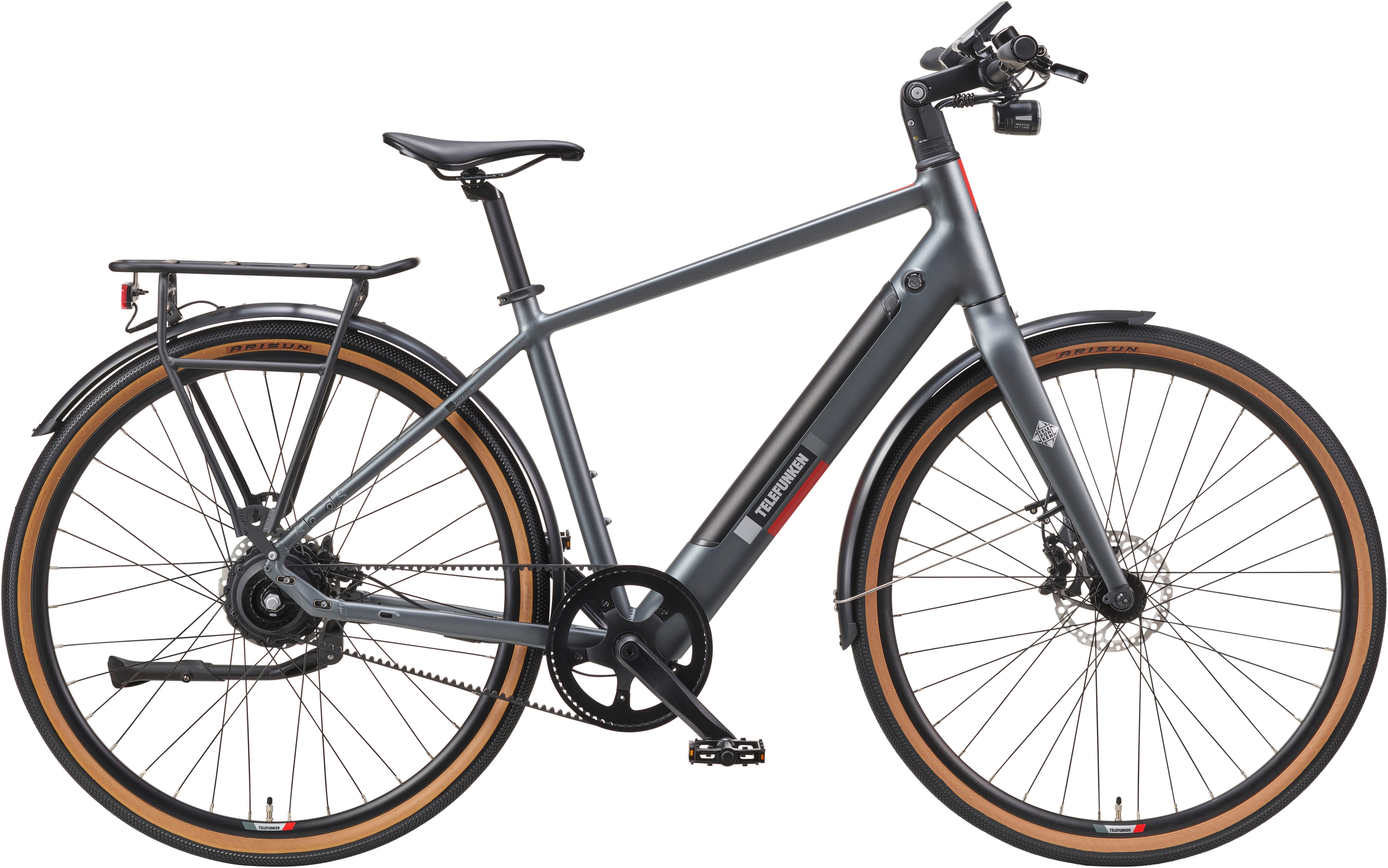 Telefunken E-Bike Cityrad UH220, 2 Gang, Automatikschaltung, Heckmotor, 417,6 Wh, (28 Zoll, Straßenzulassung, Riemenantrieb), Pedelec, Elektrofahrrad für Herren u. Damen, Urbanbike