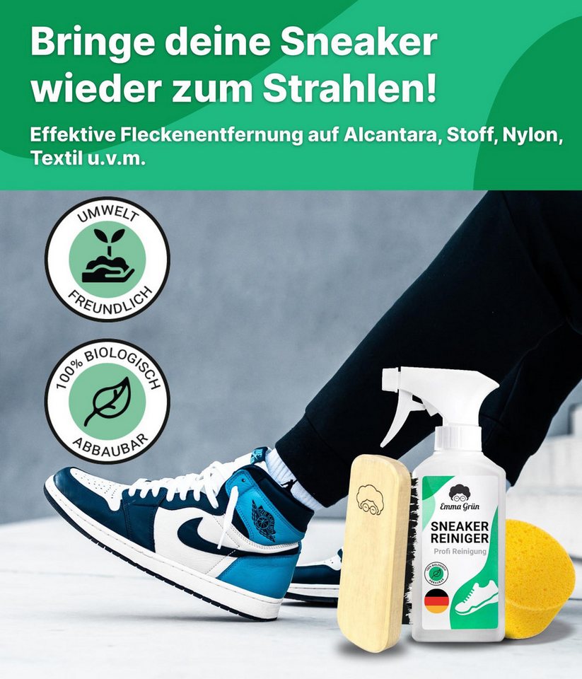 Thumbnail - Emma Grün Sneaker Reiniger Schuhreiniger (Schuhpflege-Komplettset, [- Umweltfreundlich und biologisch abbaubar)
