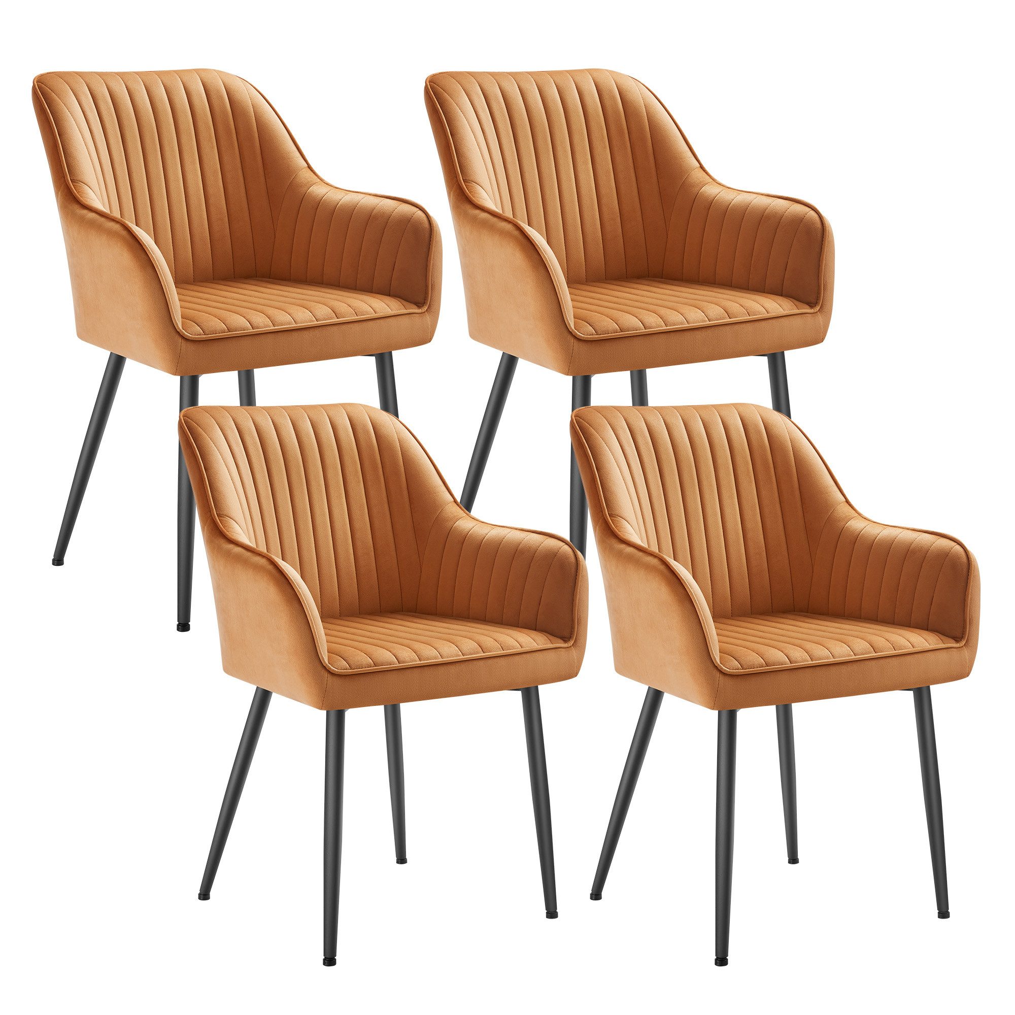 SONGMICS Esszimmerstuhl (4 St), 4er Set, Küchenstuhl, Sessel, Samt, Polster günstig online kaufen