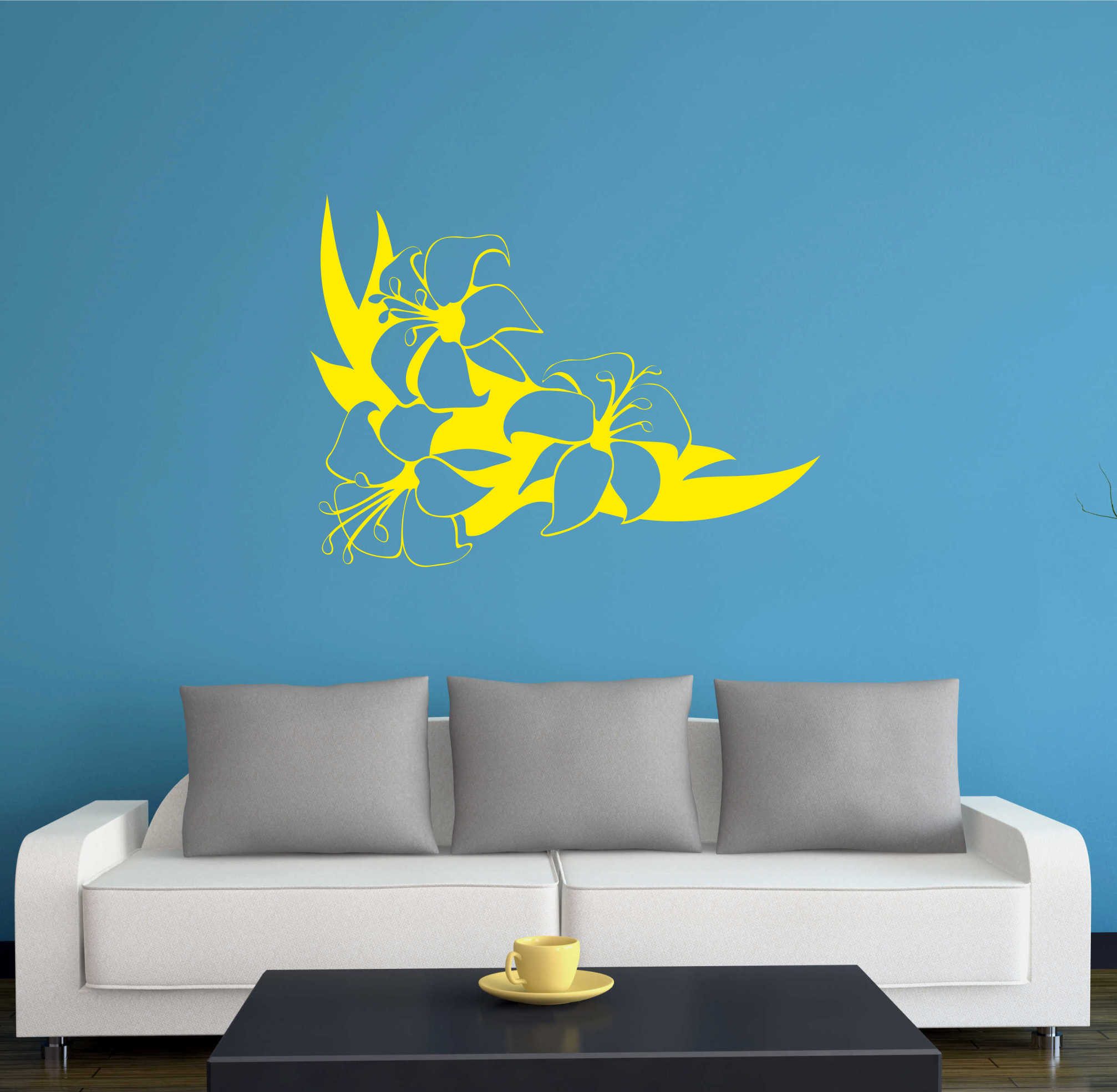 INDIGOS UG Wandtattoo Wandtattoo - Wandaufkleber - w039 Ranke Blume Deko Wandaufkleber