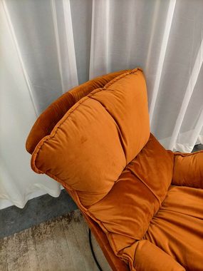 JVmoebel Sessel Luxus Stuhl Polster Cocktail Relax Lounge Club Stühle Design Sessel Orange Sofor