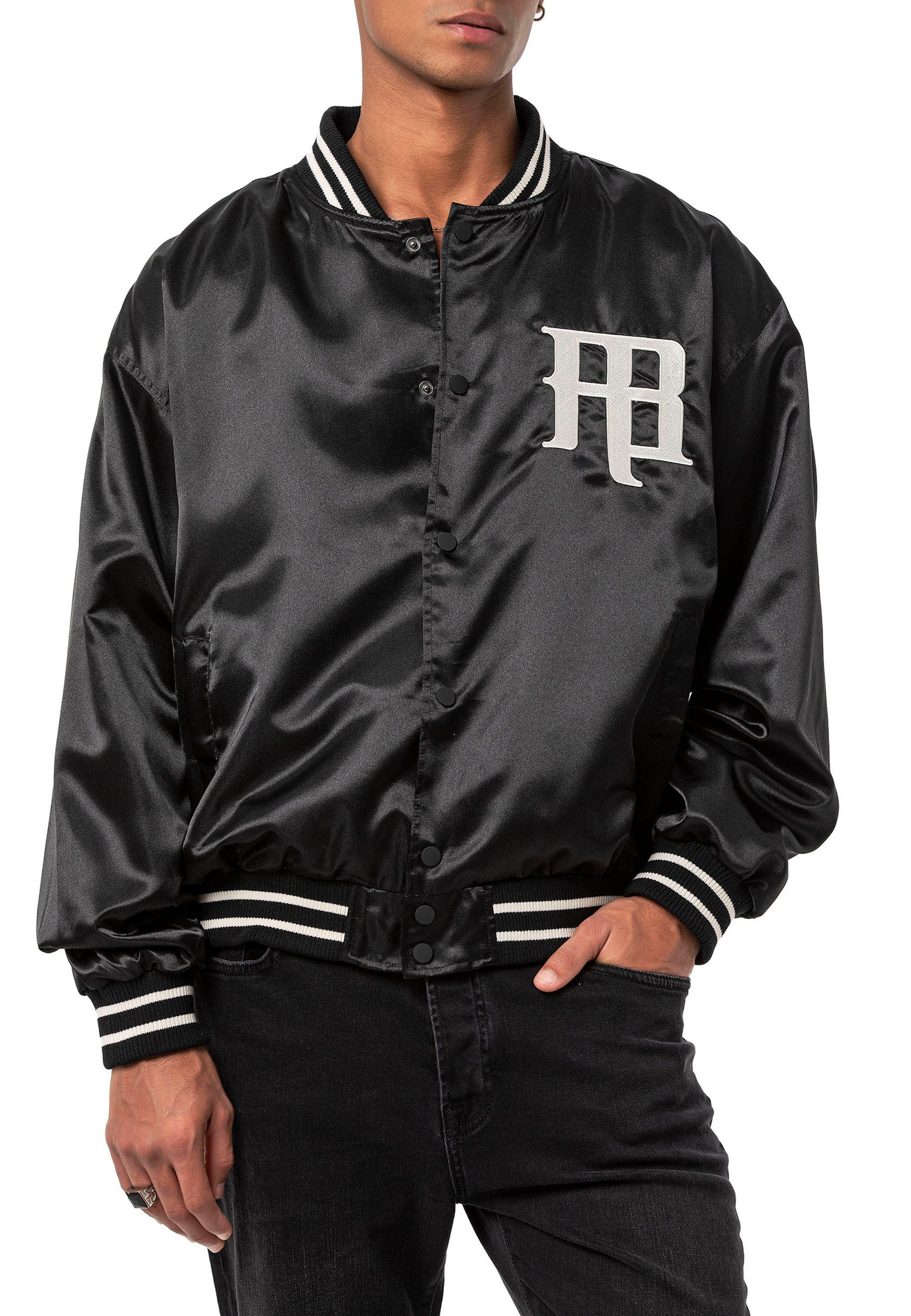 RedBridge Bomberjacke Varsity-Bomber mit Satin-Finish - College-Look, Druck günstig online kaufen