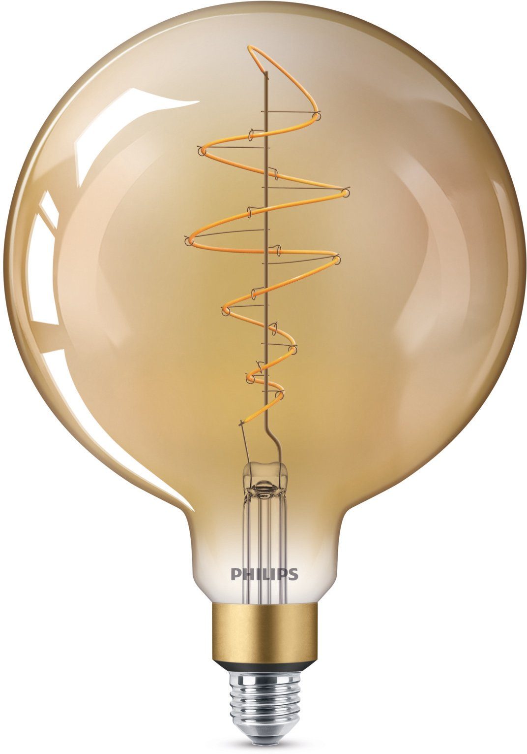 Philips LED-Leuchtmittel Vintage, E27, 1 St., Warmweiß, LED Lampe XL-Globe 40W E27 dimmbar gold 1er