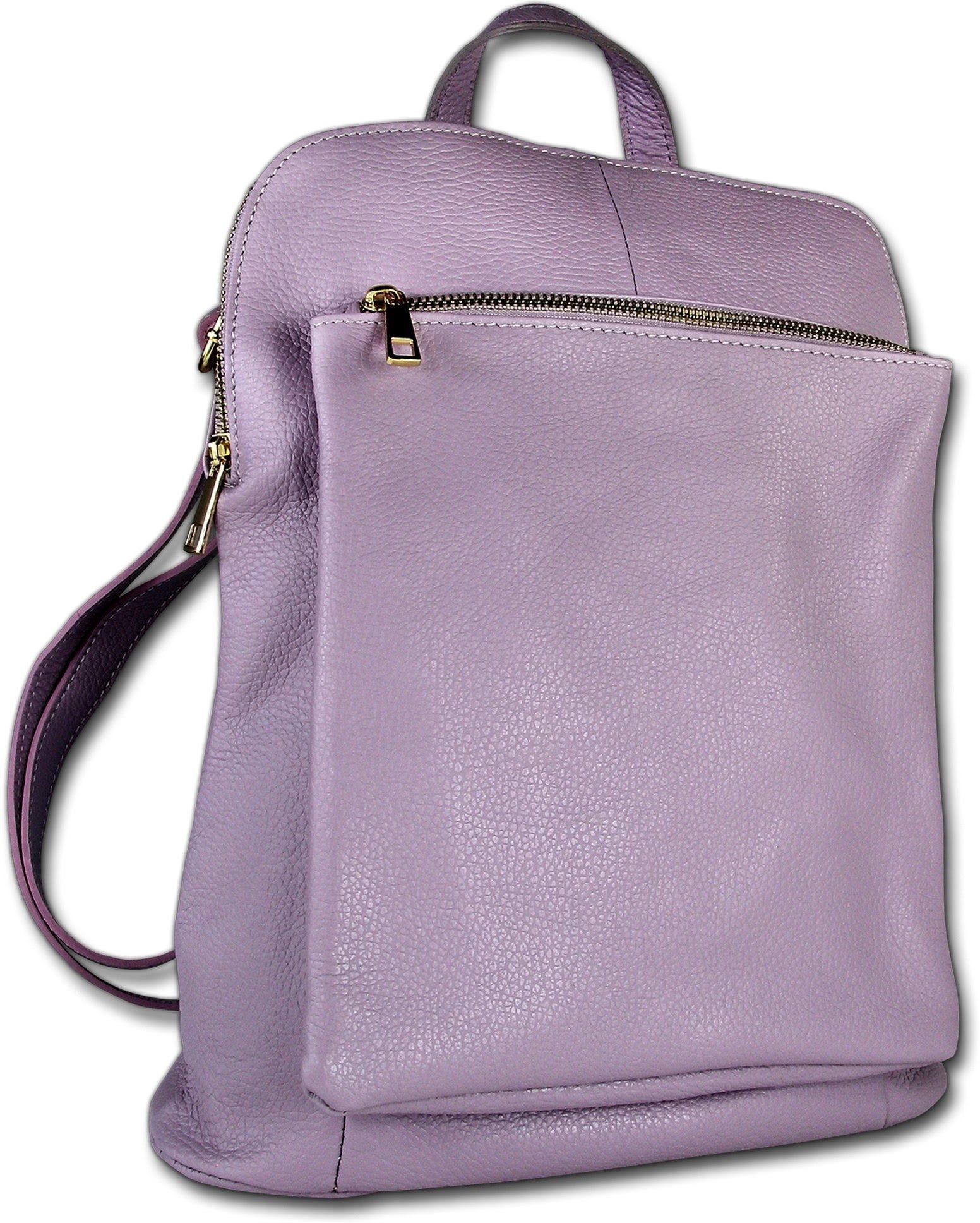 Toscanto Cityrucksack Toscanto Cityrucksack Freizeit (Cityrucksack), Damen Tasche Echtes Leder flieder, lila, Made-In Italy