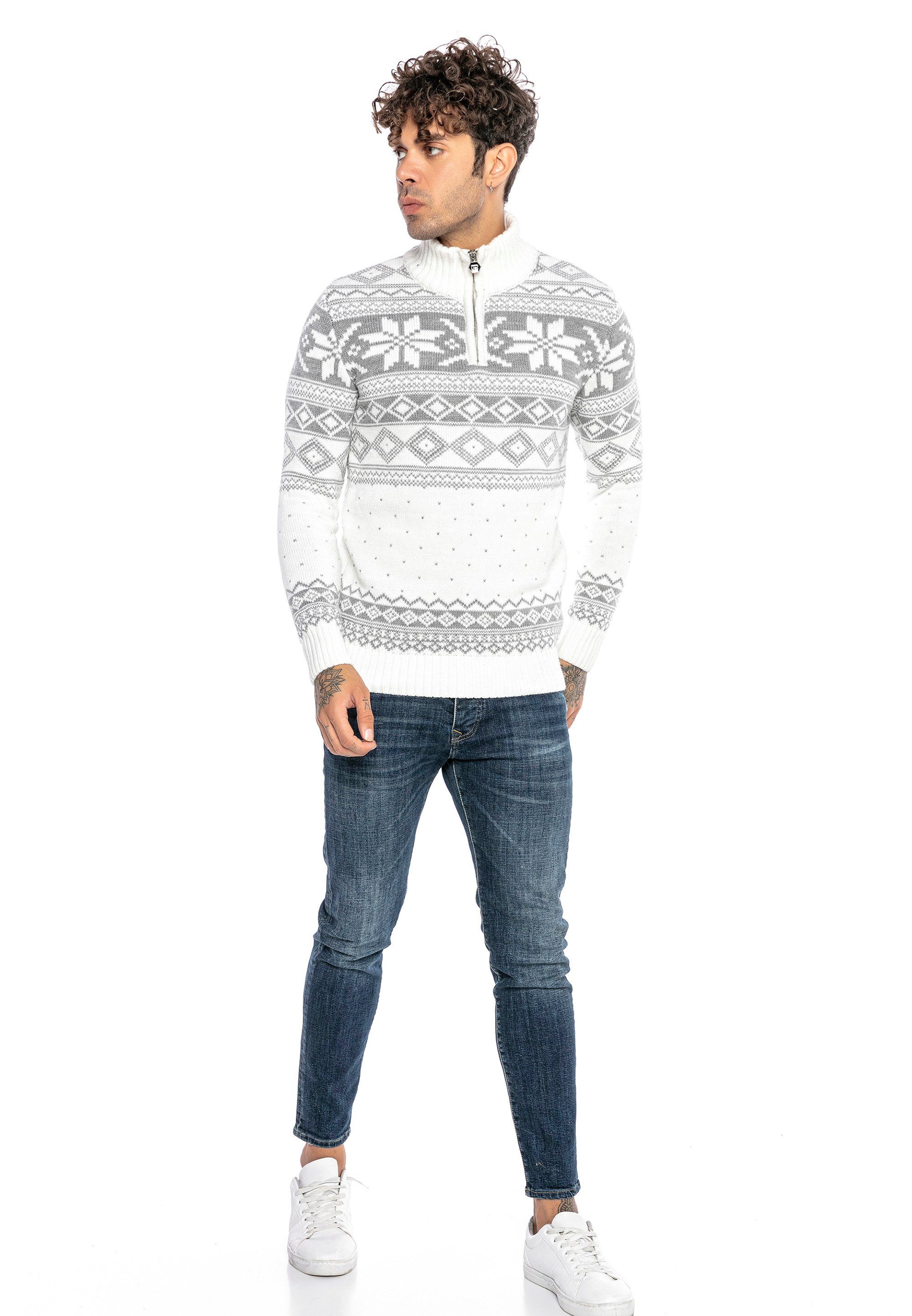 RedBridge Strickpullover Sandy Springs mit trendigem Norweger-Muster