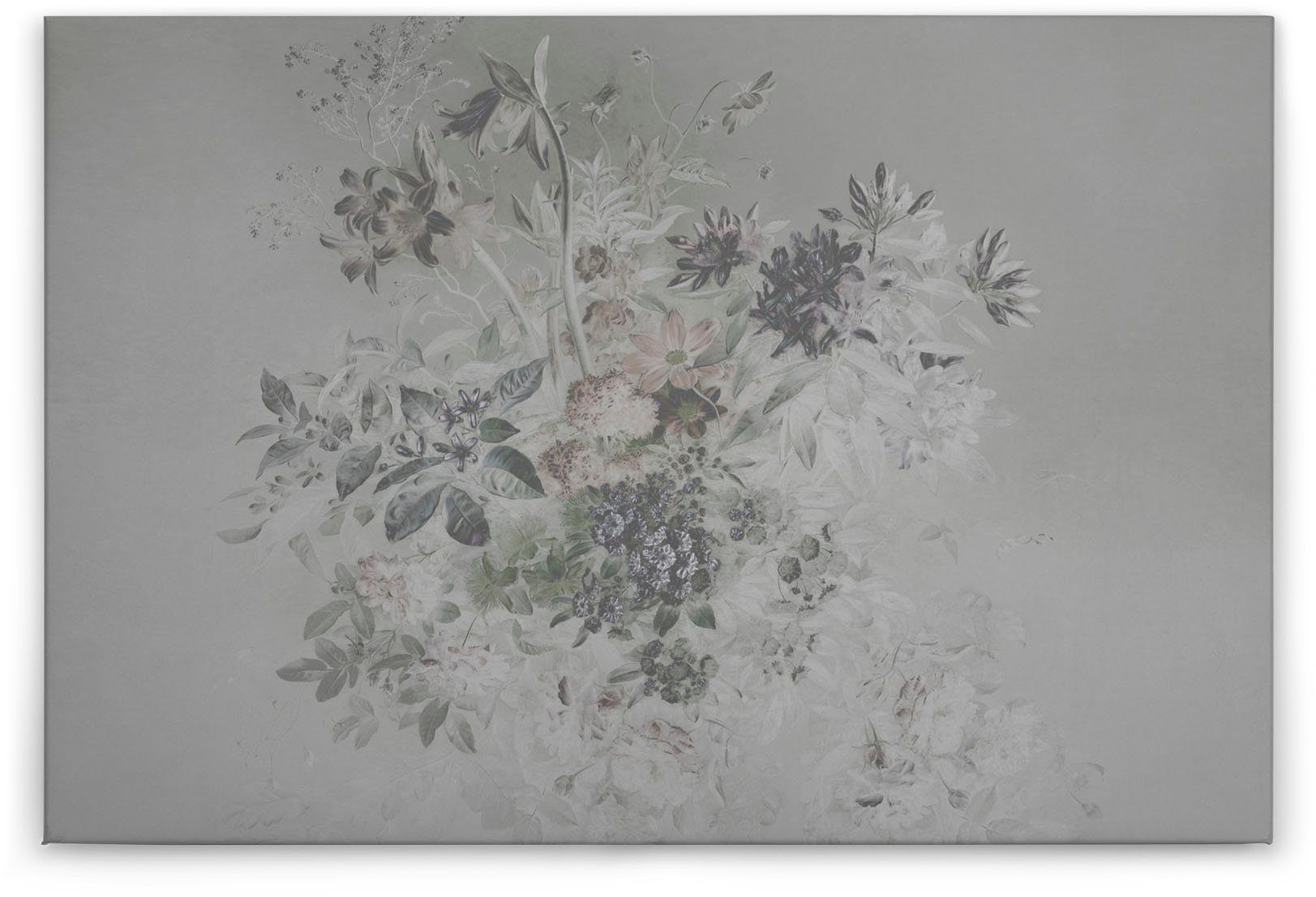 A.S. Création Leinwandbild Pastel (1 Keilrahmen Grau Floral St), Bild bouquet Blumen pastel 3, Blumen