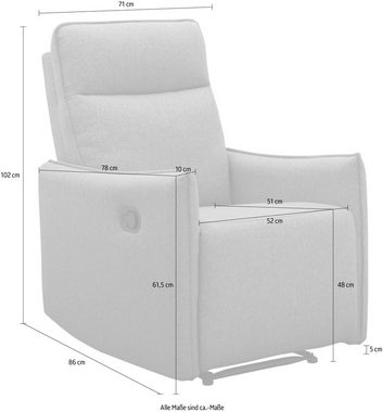 Dorel Home Relaxsessel Lugo, Kinosessel, Recliner, mit manueller Relaxfunktion