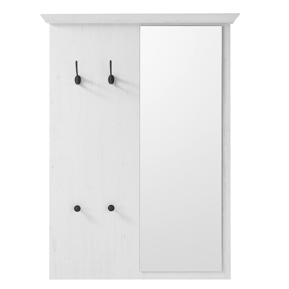 Lomadox Garderobenpaneel WINGST-61, im Landhaus Stil Dekor Pinie weiß Nb. B/H/T ca. 105x140x6cm