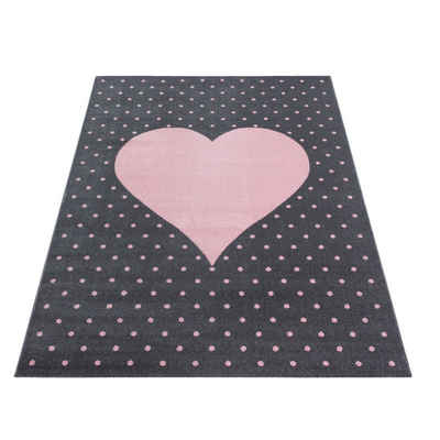 Kinderteppich Teppich für den Flur oder Küche Herz-Design, Stilvoll Günstig, Läufer, Höhe: 10 mm