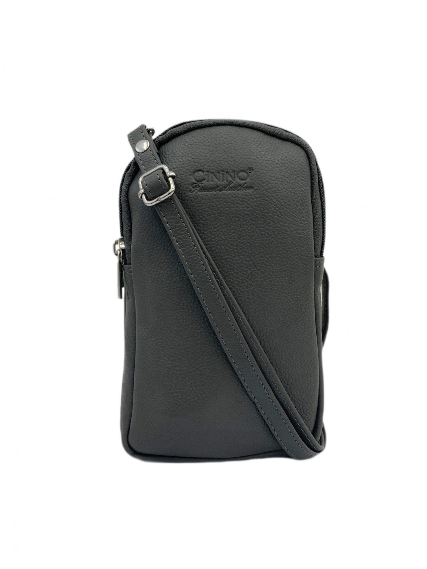 Cinino Handtasche C7013, Handytasche Umhängetasche Ledertasche mit abnehmbaren Lederriemen