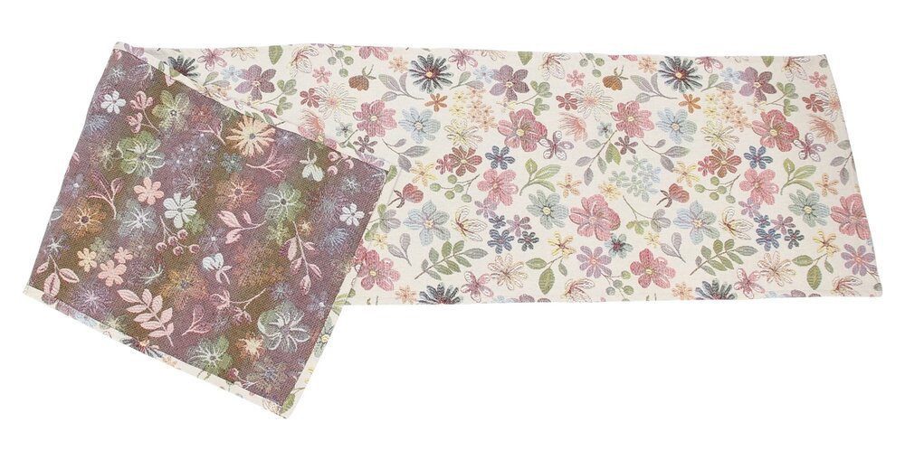 Home-trends24.de Вузькі скатертини Blumen Gobelin Qualität Tischdecke Вузькі скатертини Tischband
