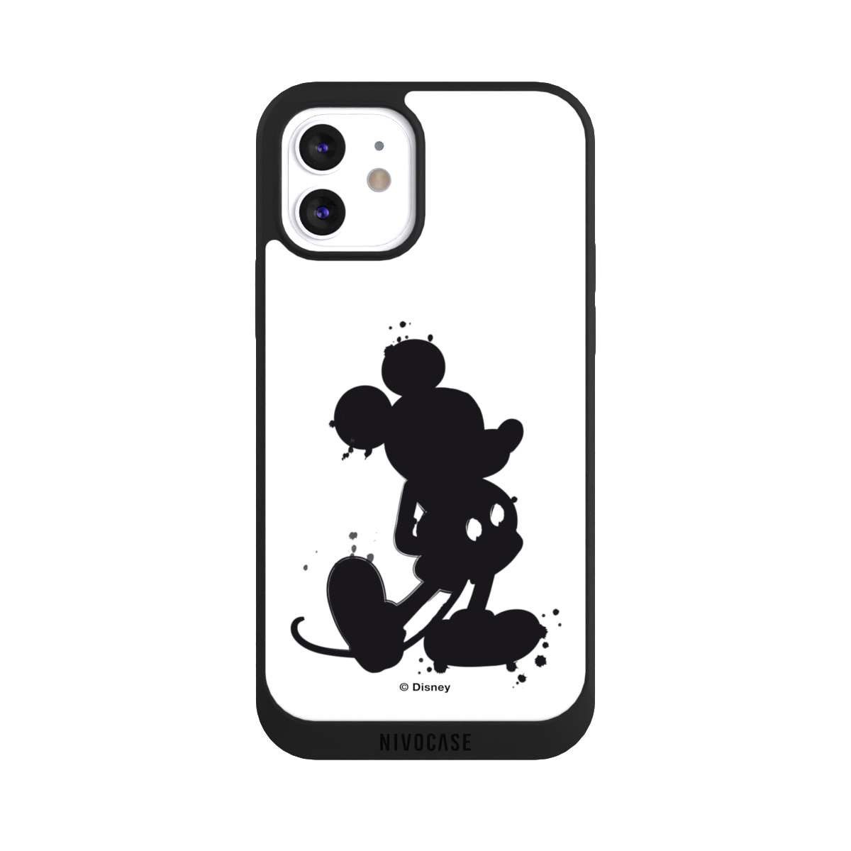 NIVOCASE Handyhülle Mickey Mouse Offizielles Lizenzprodukt Disney Mickey Mouse - Splash, Apple iPhone 12 Handyhülle Hülle NIVOpure Case Schwarz