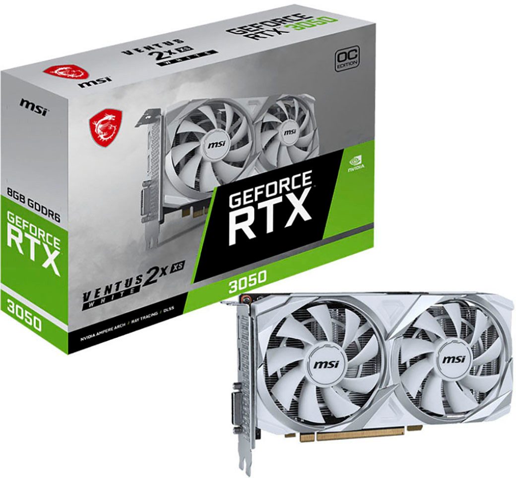 MSI RTX 3050 VENTUS 2X XS WHITE 8G OC Grafikkarte (8 GB, GDDR6)