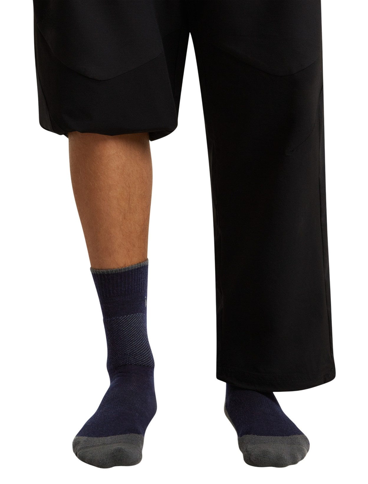 Icebreaker Wandersocken Crew Hike+ Medium (Merinowolle, strapazierfähig, leicht) navyblau/grau