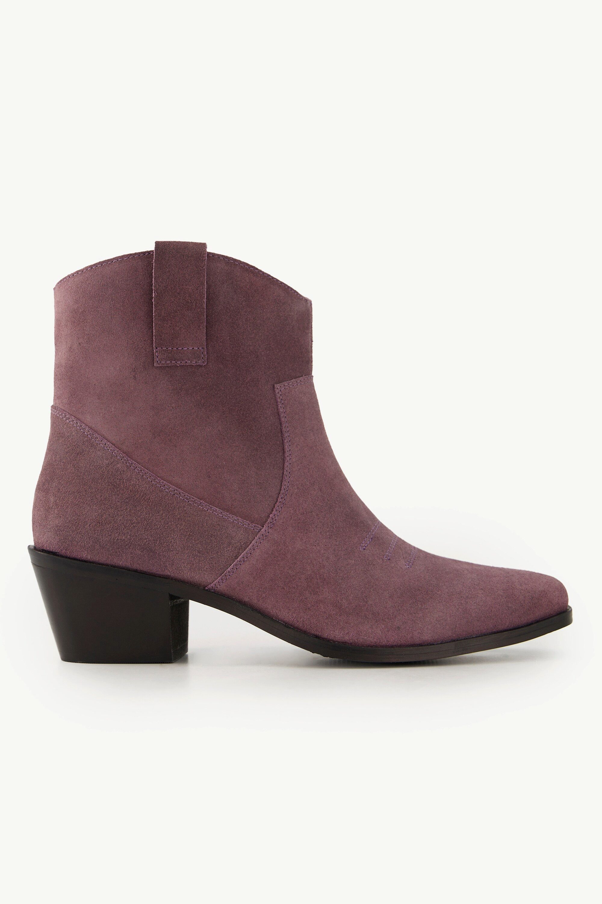 Ulla Popken Leder-Stiefeletten Veloursleder Cowboystiefel Stiefel günstig online kaufen
