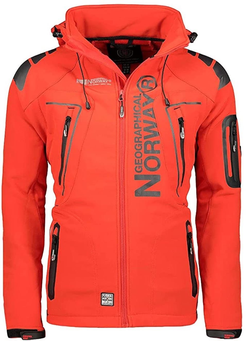 Geographical Norway Softshelljacke Herren (1-St) Mit ROT Regenjacke Kapuze brtechno Jacke Herbst Outdoor