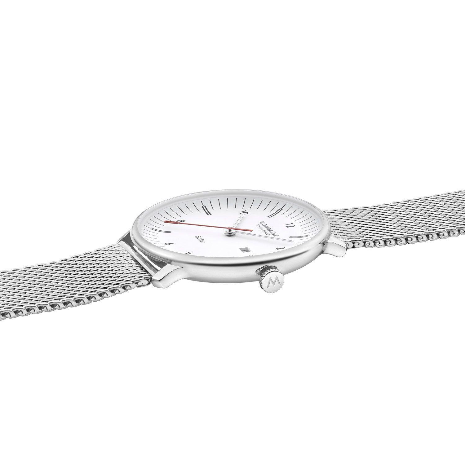 MONDAINE Solaruhr MLE.41910.SM, Unisex Doppio Solar Mesh 41 mm