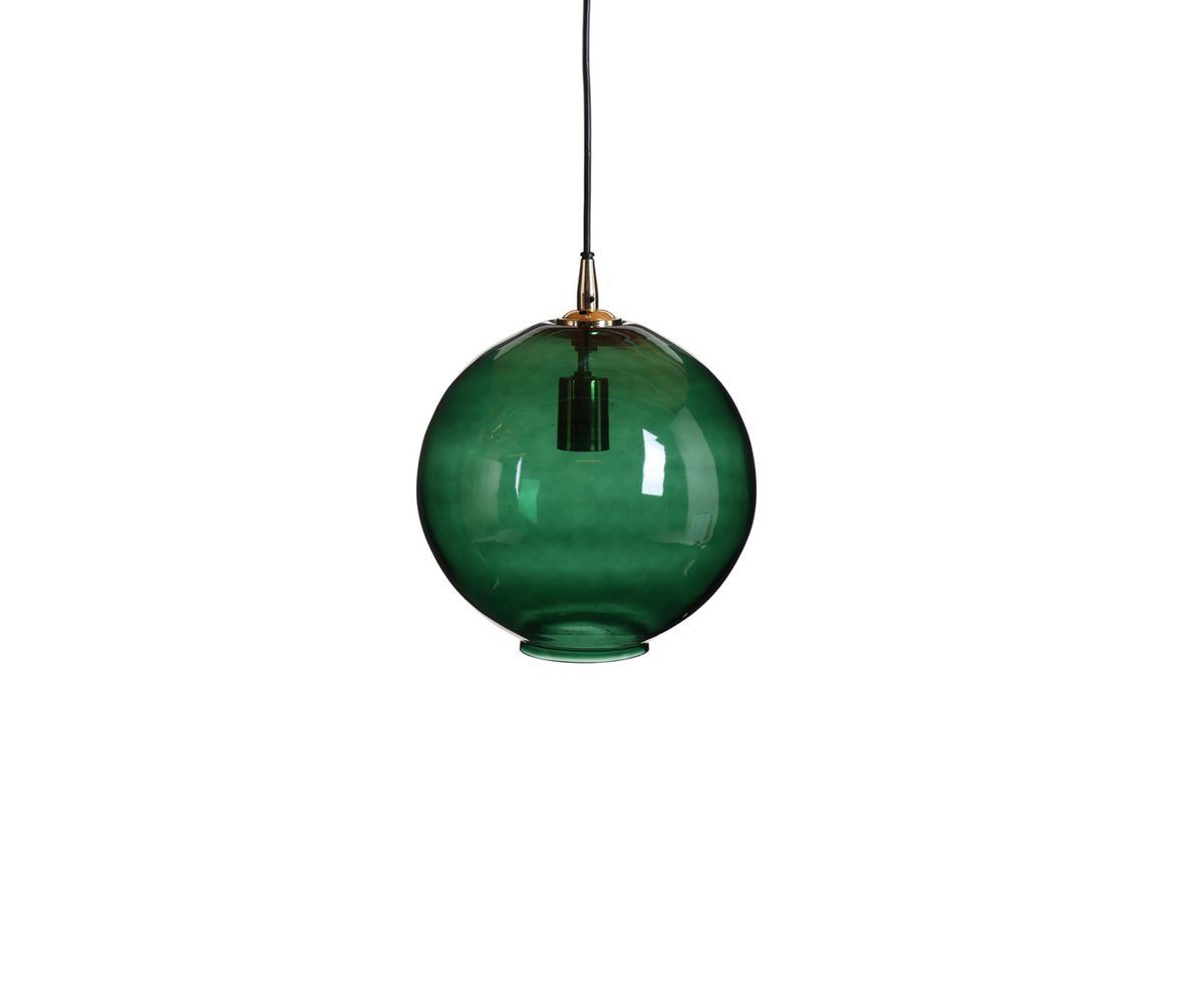 SITHEIM.de Hängeleuchte Design Glas Hängelampe York Dunkelgrau/ Grün /  Orange 28 x 38cm - Stromkabel 50cm, ohne Leuchtmittel