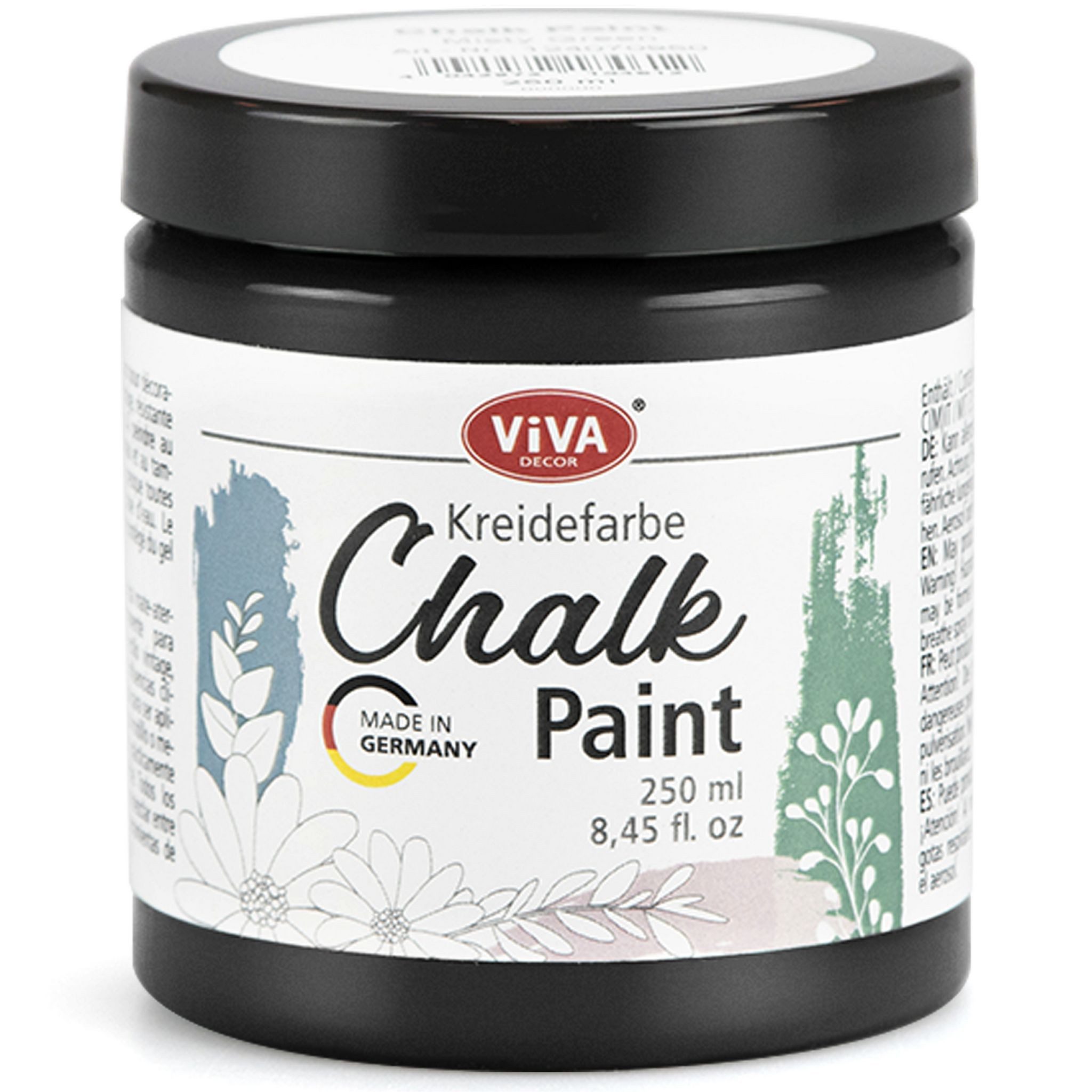 Viva Decor Kreidefarbe ViVA DECOR Chalk Paint - Kreidefarbe 250 ml - Carbon Black