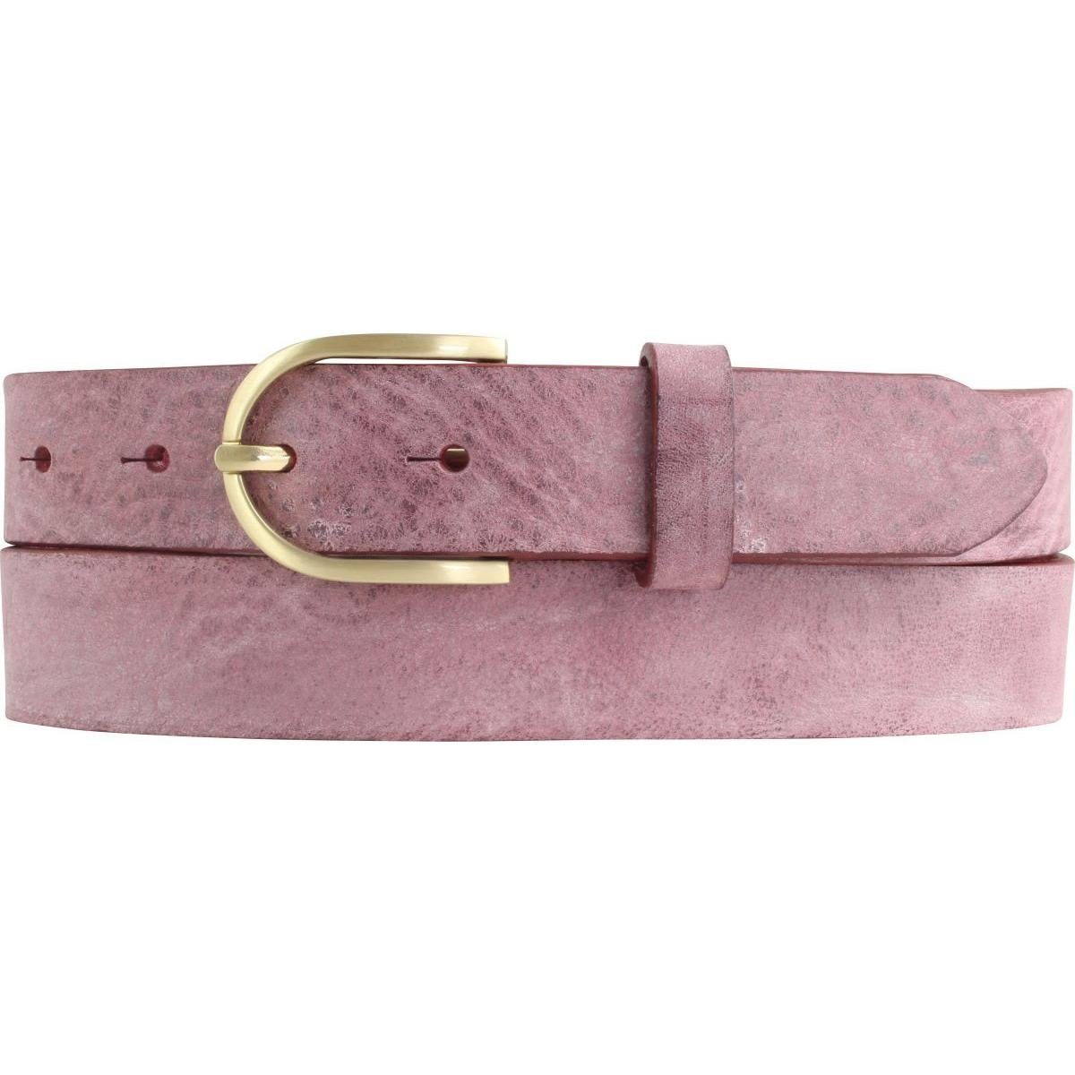 Ledergürtel Damen-Gürtel aus weichem Vollrindleder Vintage-Look 3 cm - Leder-Gürte